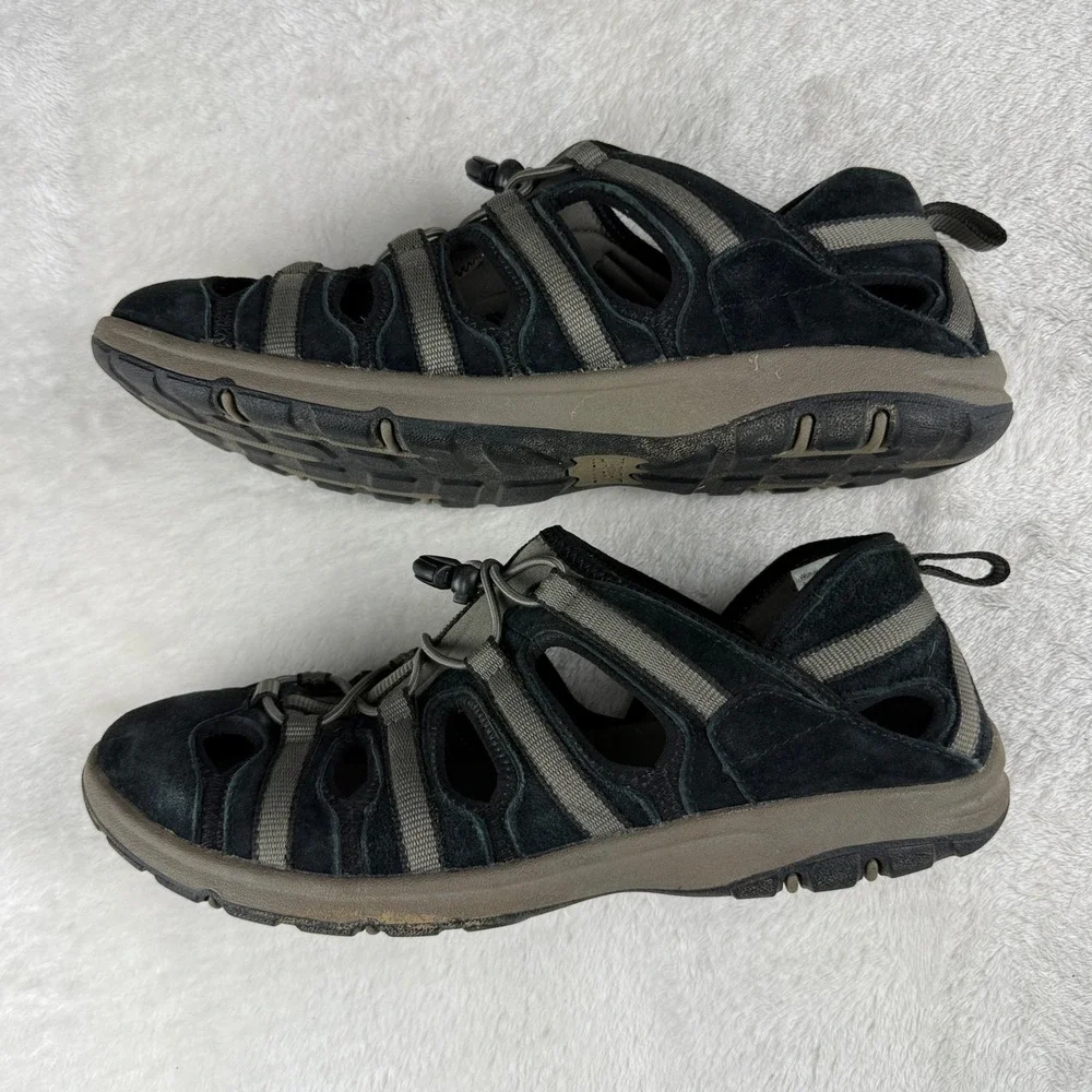 Duluth Trading Steel Creek Sandals‎ Women 11 Black Leather Outdoor Hiking Shoes